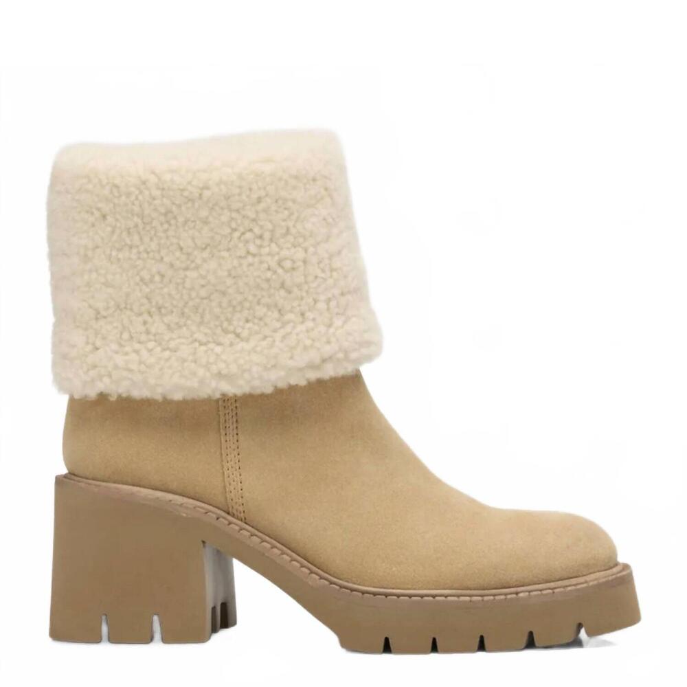 NEW PEDRO GARCIA women's zarela suede boots in alpaca castoro shierling